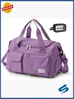 Small Gym Bag for Women - Travel Duffel with Shoe Compartment